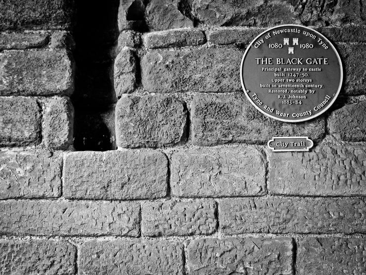 The Black Gate Plaque, City Trail Newcastle