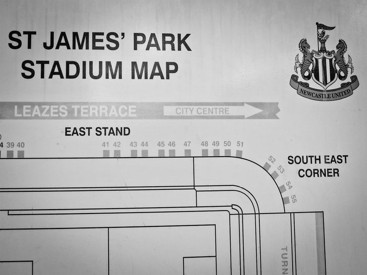 St James Park Stadium Map, Newcastle