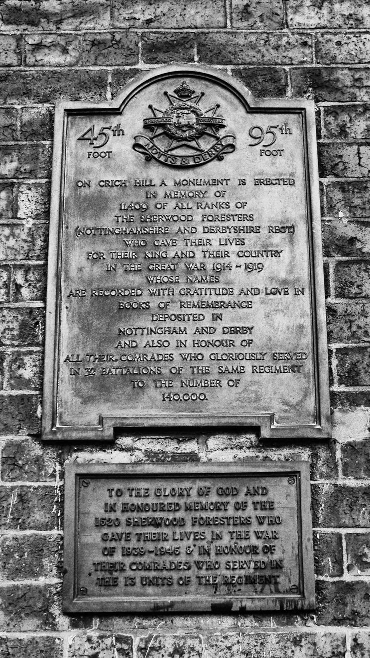 Sherwood Foresters Plaque, Chesterfield