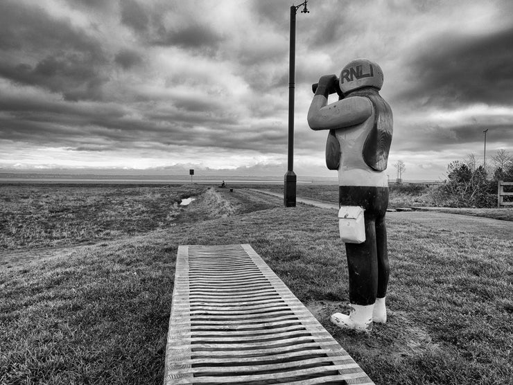 RNLI Figure, Public Art by Mike Owen in Flint