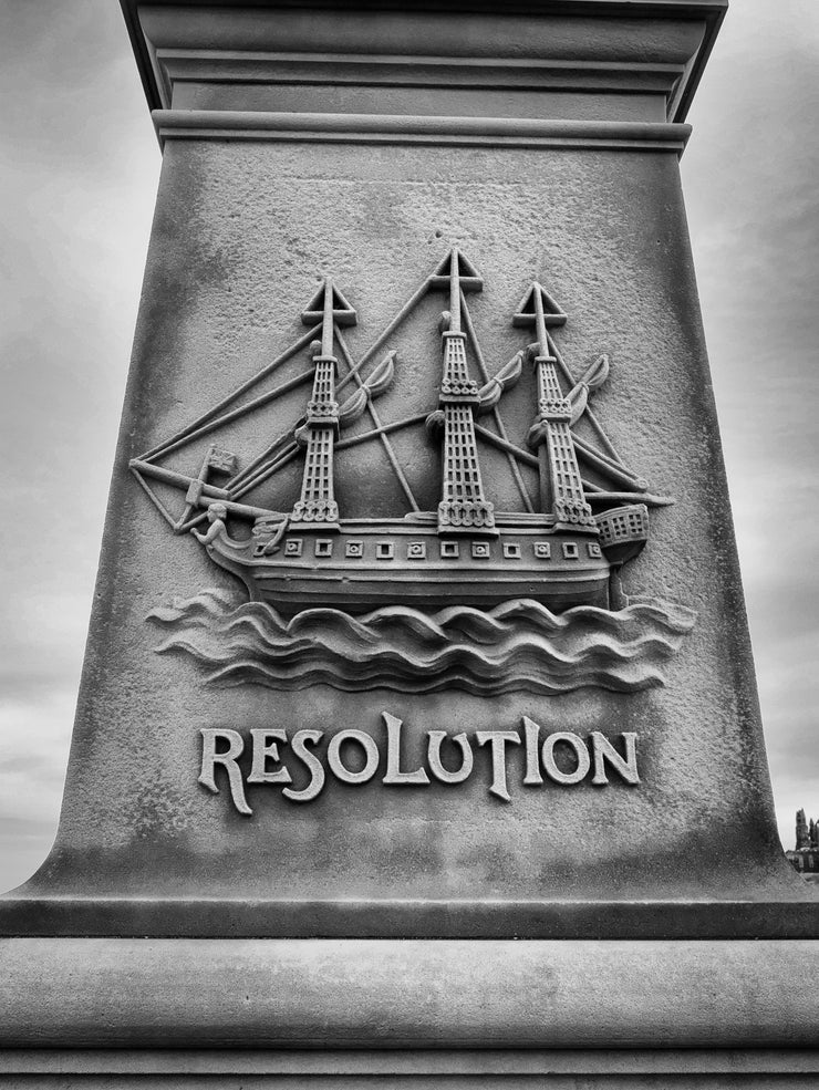 Resolution - The Back of Captain James Cook Statue in Whitby