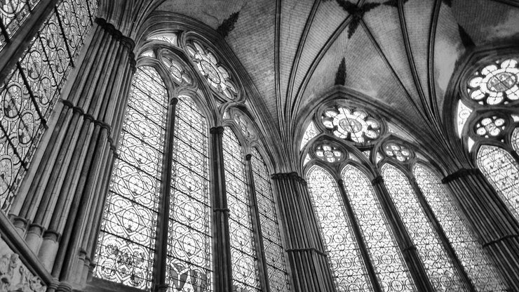 Windows inside Salisbury Cathedral